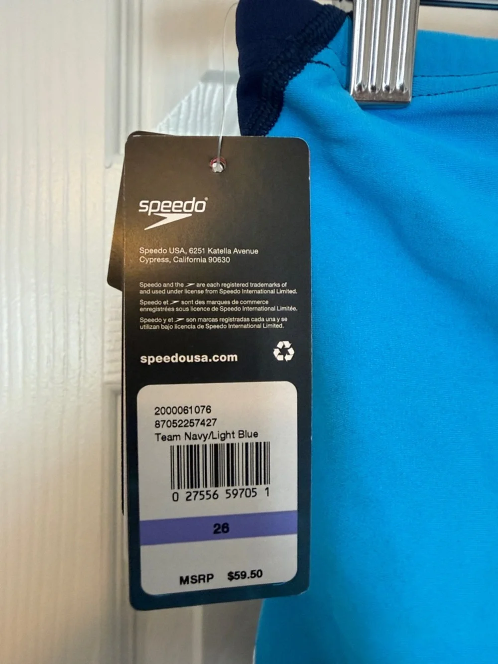 Speedo Endurance+ Splice Jammer Men's Size 26 Blue Black NWT